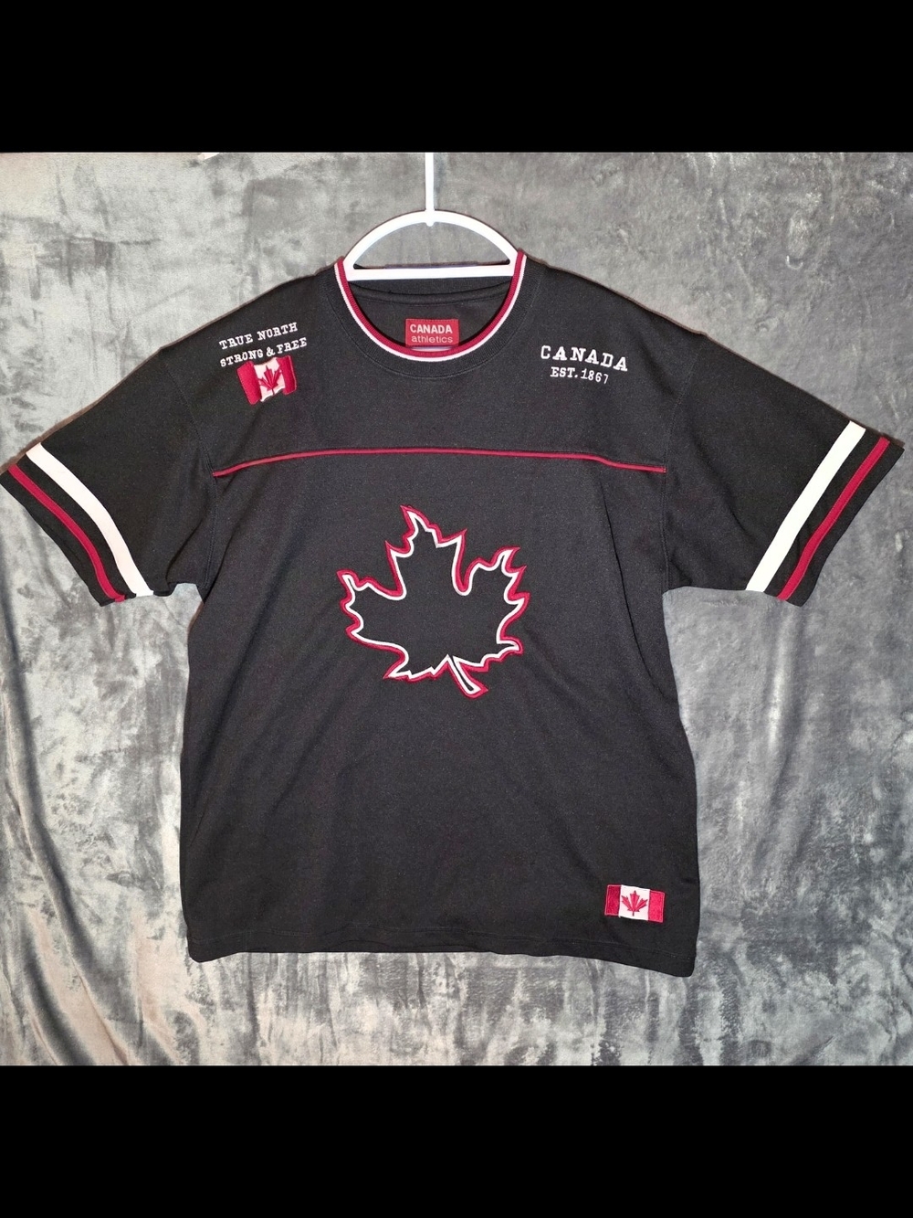 Canada Athletics Branded Black Top with Red Logo Tag